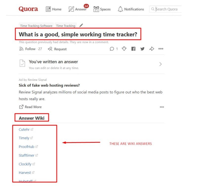 wiki answers on quora for marketing