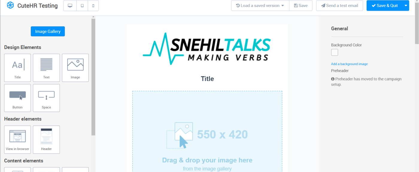 sendinblue email design dashboard